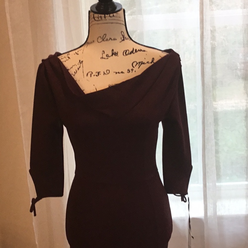 Unique Vintage NWT Merlot Midi Dress S